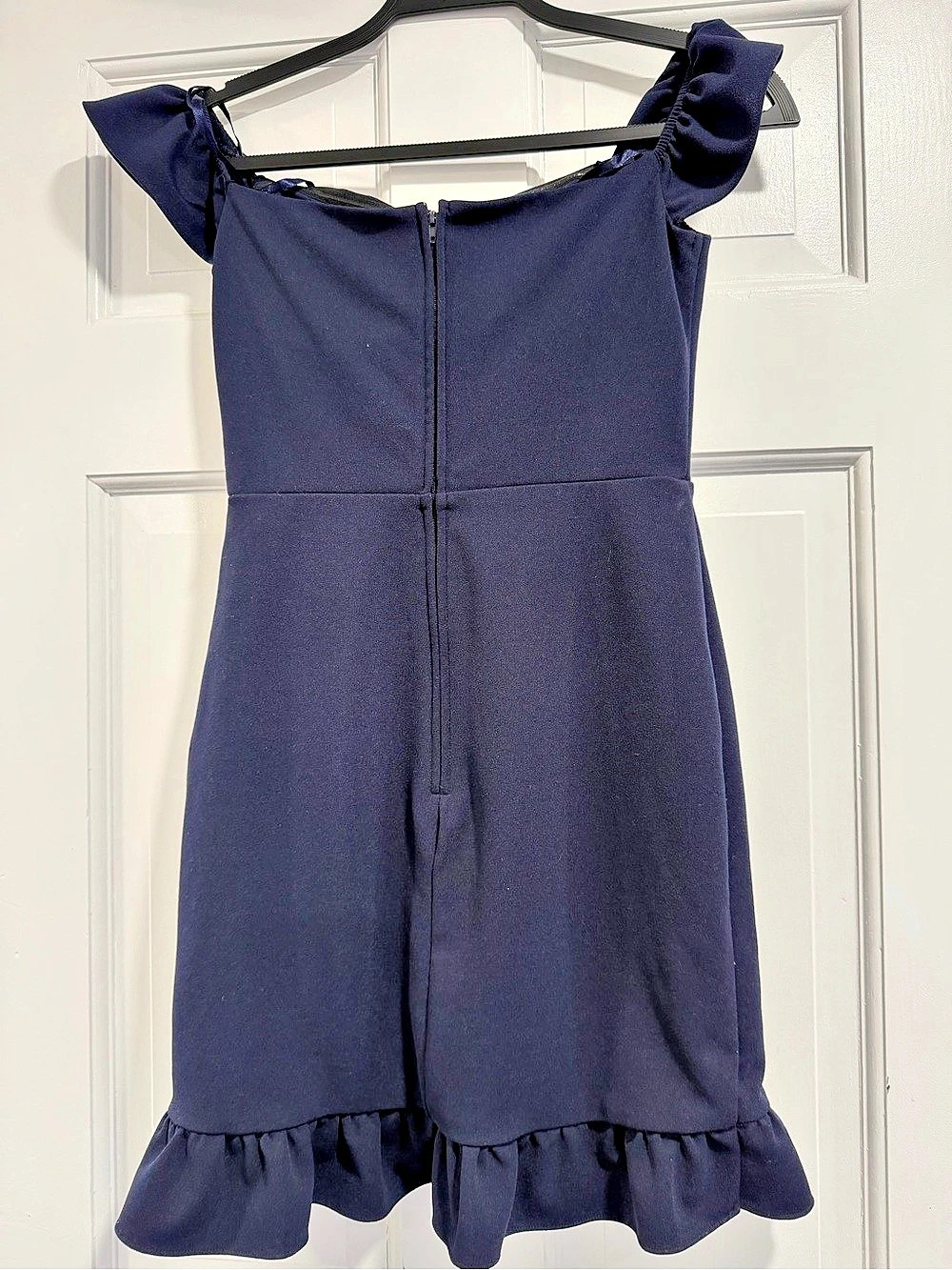 City Studio Ruffle Mini Dress Blue Small Like New